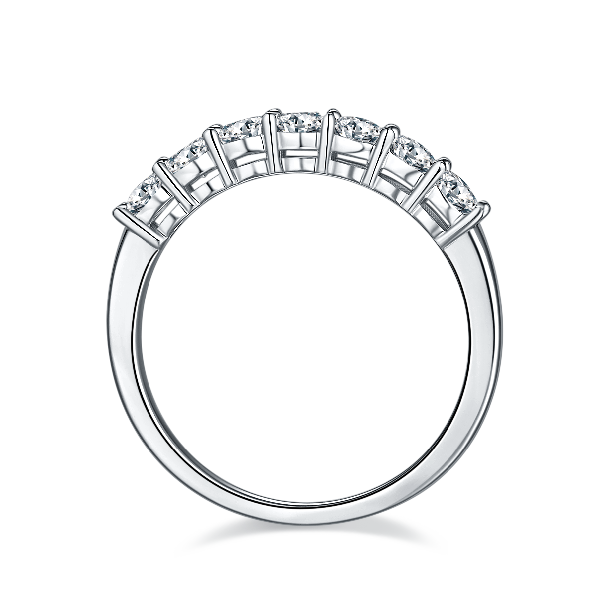 Seven star ring S925 silver plated platinum Moissanite 70 points D-grade